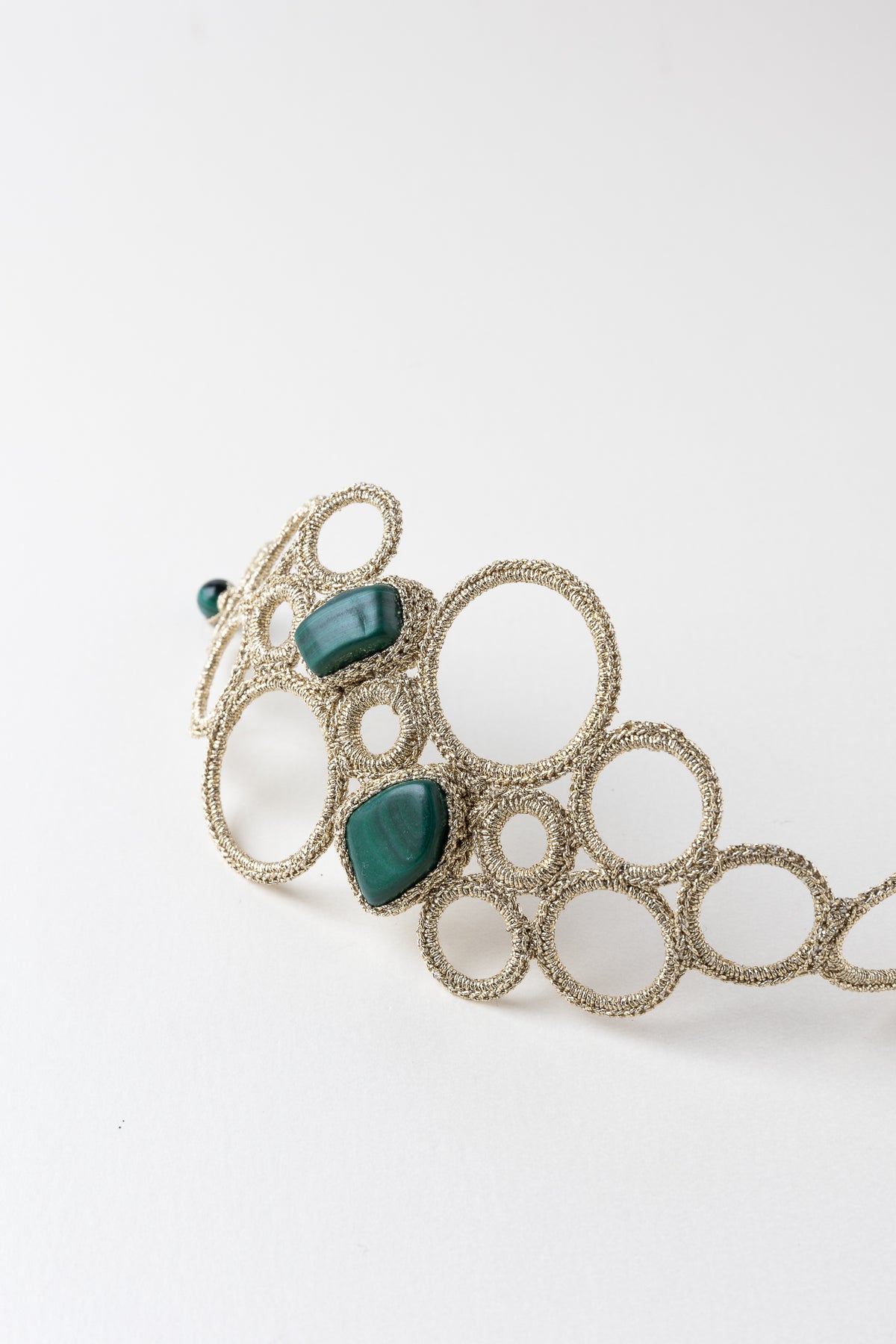 Bracciale ORBITA – Linea ORBIS con malachite