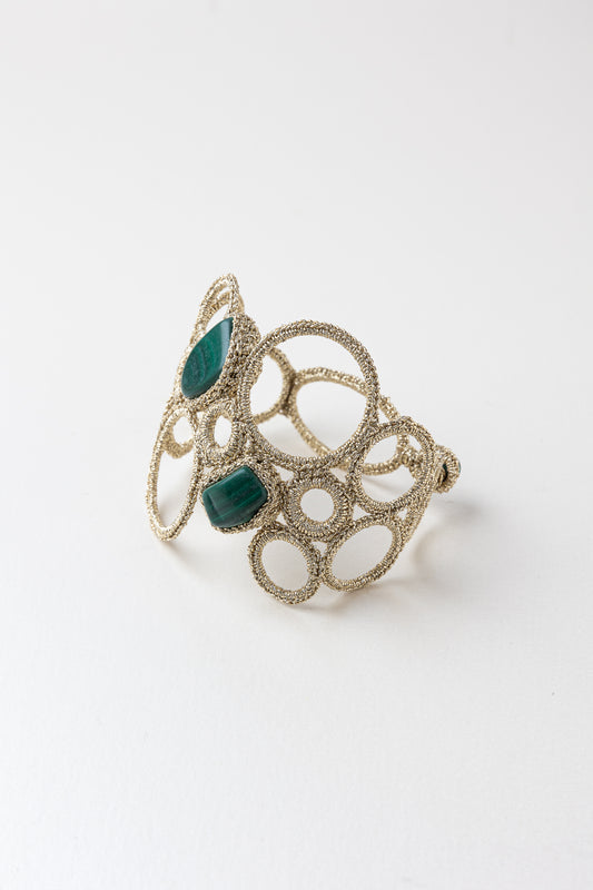 Bracciale ORBITA – Linea ORBIS con malachite