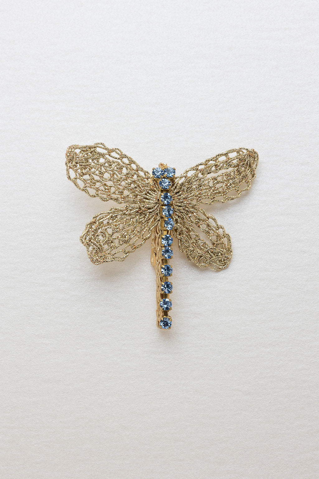 Spilla Dragonfly - Spilla Artigianale all'Uncinetto con Strass