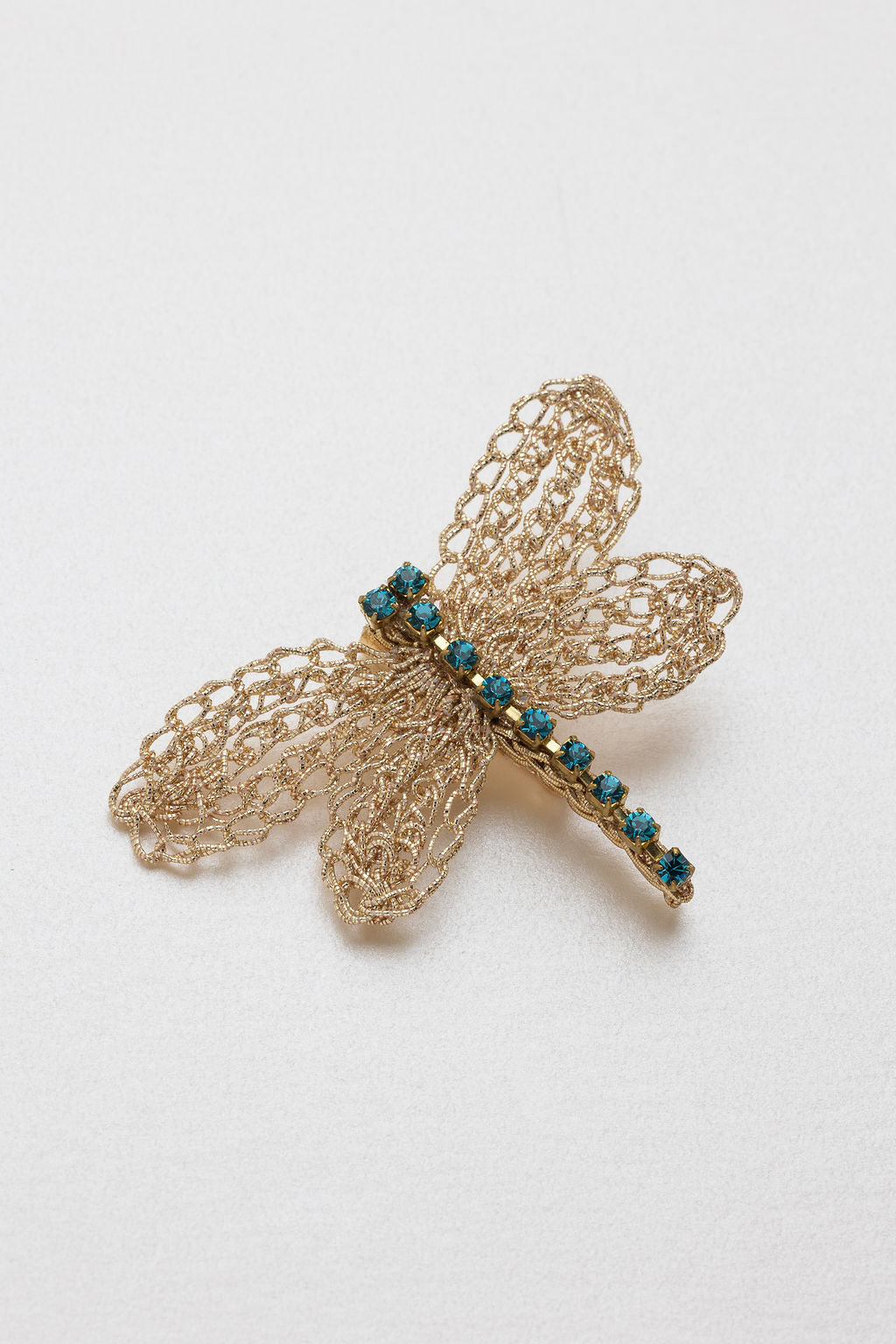 Spilla Dragonfly - Spilla Artigianale all'Uncinetto con Strass