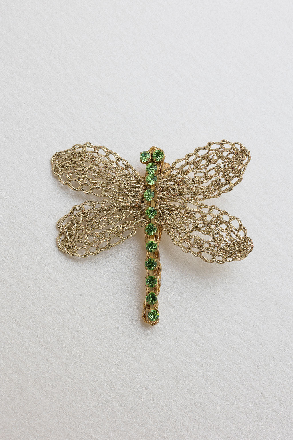 Spilla Dragonfly - Spilla Artigianale all'Uncinetto con Strass