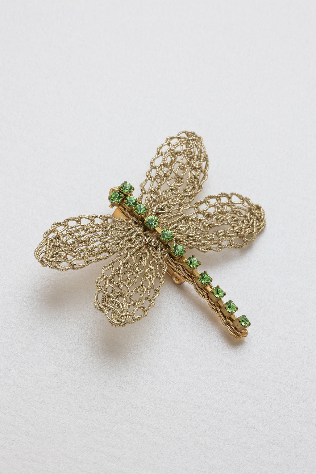 Spilla Dragonfly - Spilla Artigianale all'Uncinetto con Strass